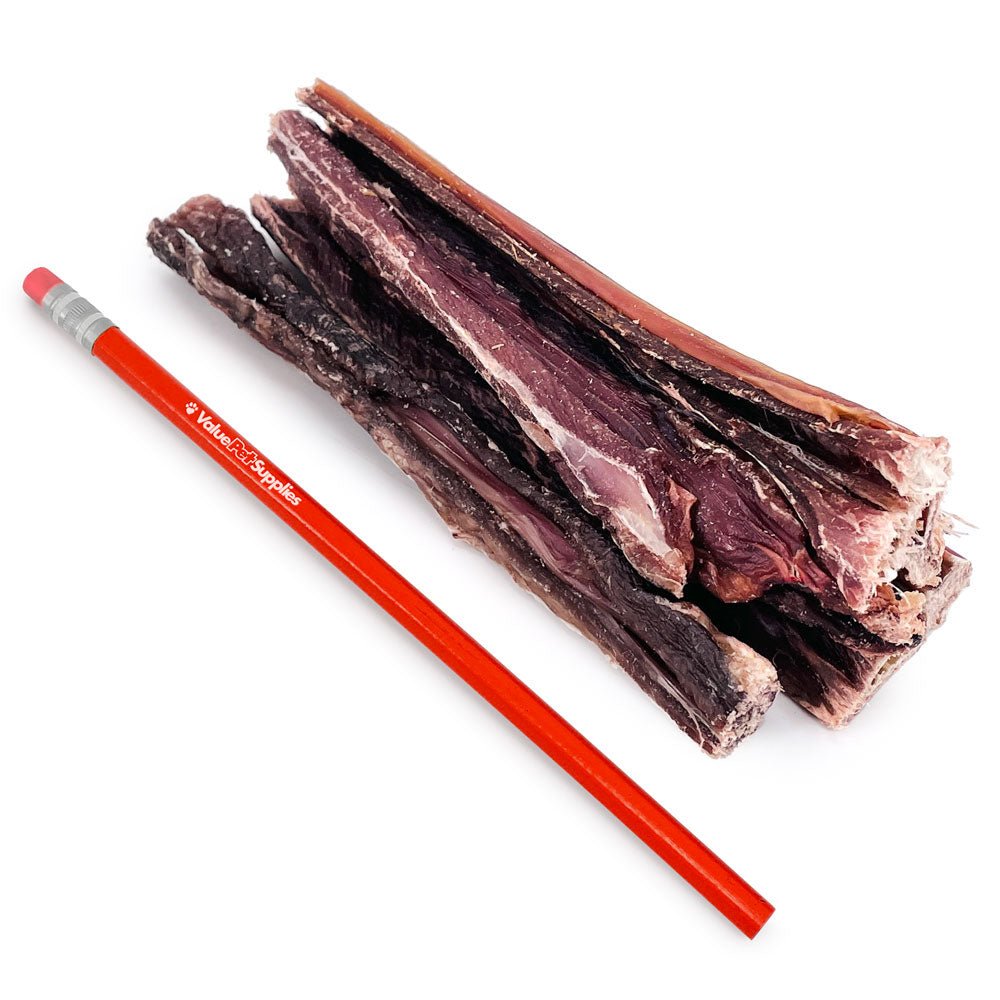 ValueBull Beef Jerky Gullet Sticks, Premium Dog Chews, 5-6 Inch, 50 Count