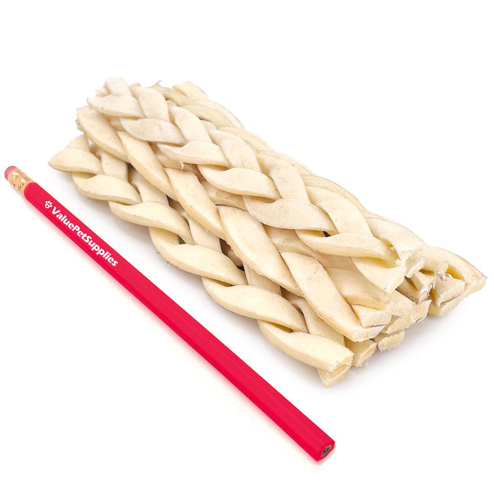 ValueBull Beef Cheek Braids, Long Lasting Dog Chews, 5-6 Inch, 50 Count