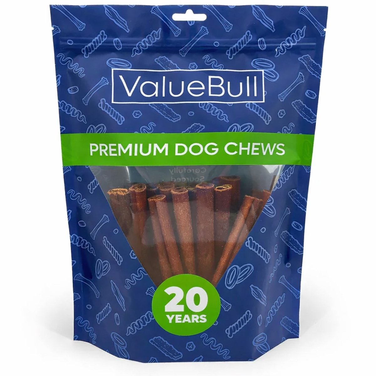 ValueBull Buffalo Collagen Sticks for Dogs, 6 Inch Medium Chews, Natural Long-Lasting Dog Treats, 25 Count