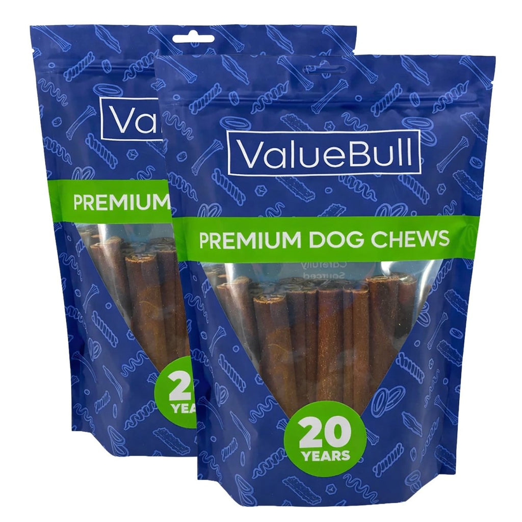 ValueBull Buffalo Collagen Sticks for Dogs, 6 Inch Thick Chews, Natural Long-Lasting Dog Treats, 50 Count