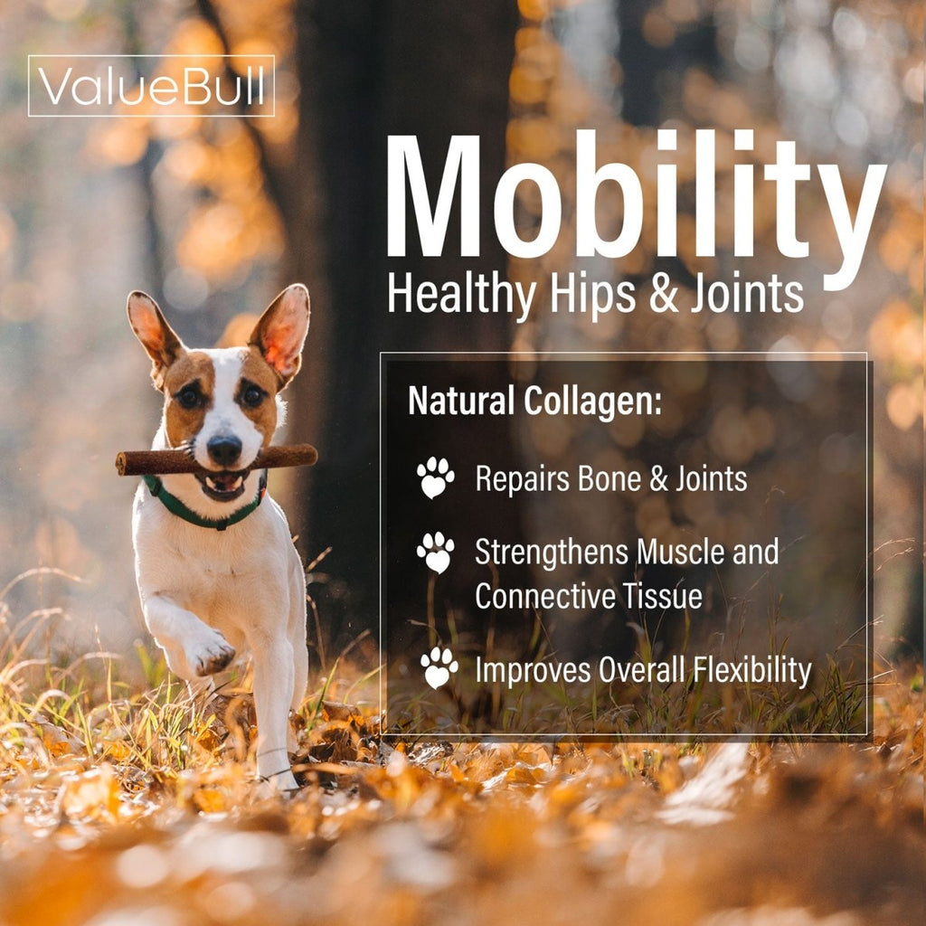 ValueBull Collagen Sticks for Dogs, 6 Inch Thick Chews, Natural Long-Lasting Dog Treats, 25 Count