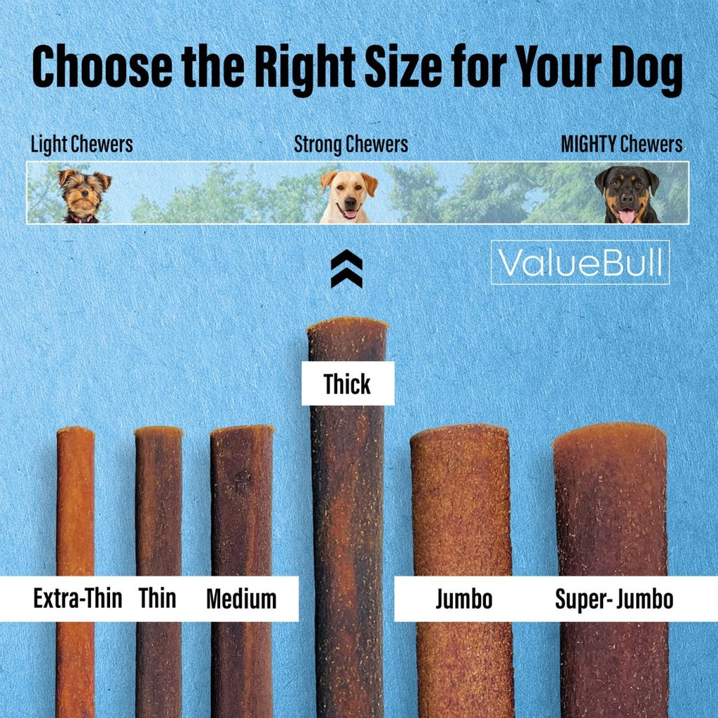 ValueBull Beef Collagen Sticks for Dogs, 12 Inch Thick Chew, 10 Count