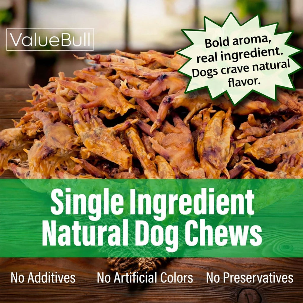 ValueBull Chicken Feet for Dogs, 25 Count