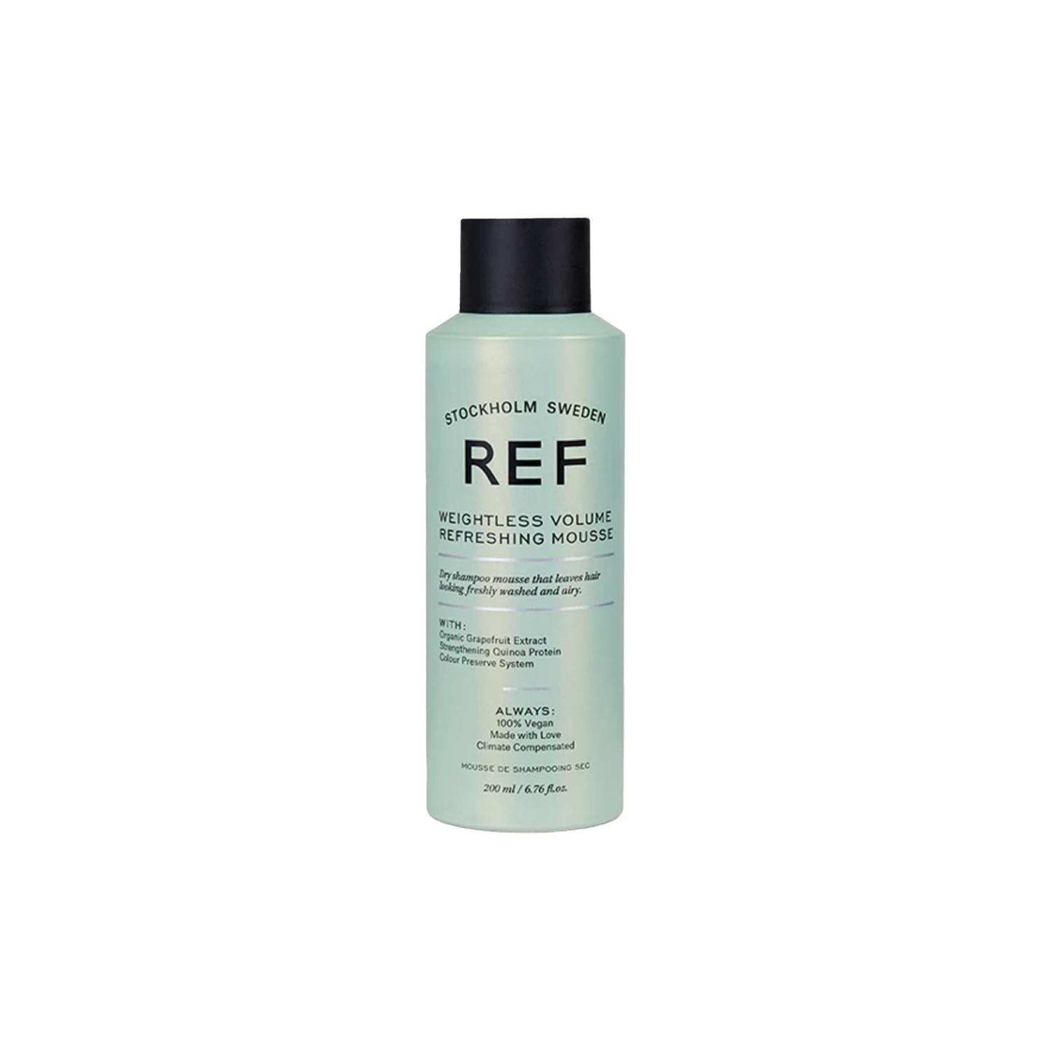 REF Weightless Volume Dry Shampoo Foam for Convenient Hair Care - 200ml, Adds Volume & Cleans without Water