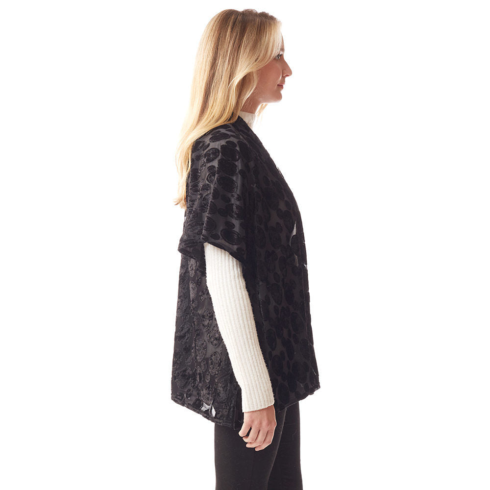 Velvet Burnout Shawl Poncho