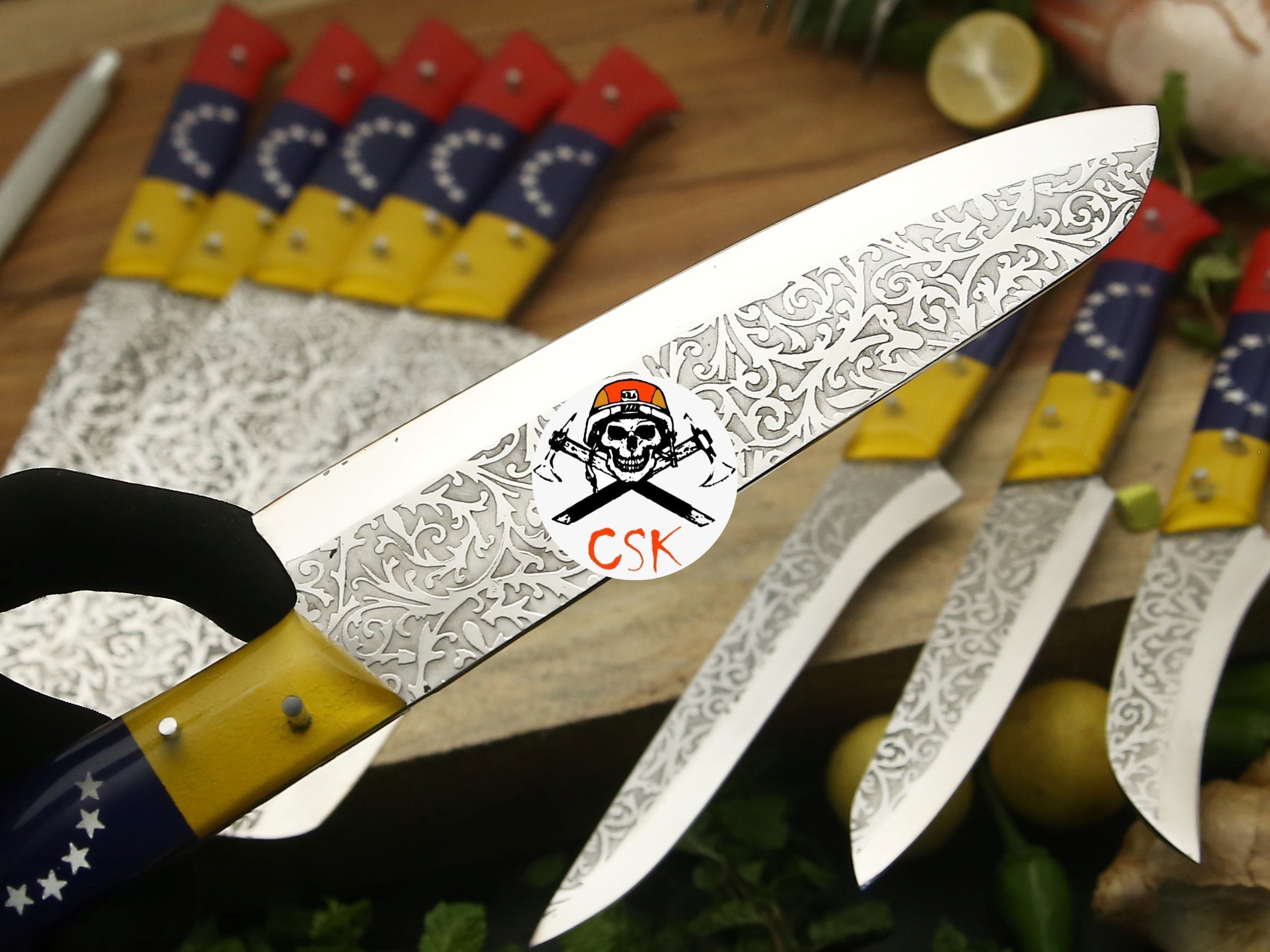 Venezuela Chef Knives with Etching - PhishStones Products