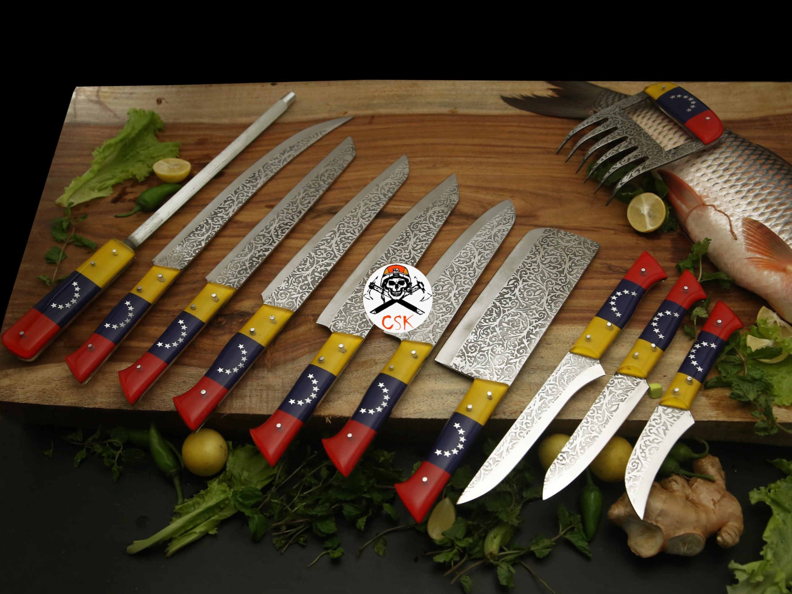 Venezuela Chef Knives with Etching - PhishStones Products