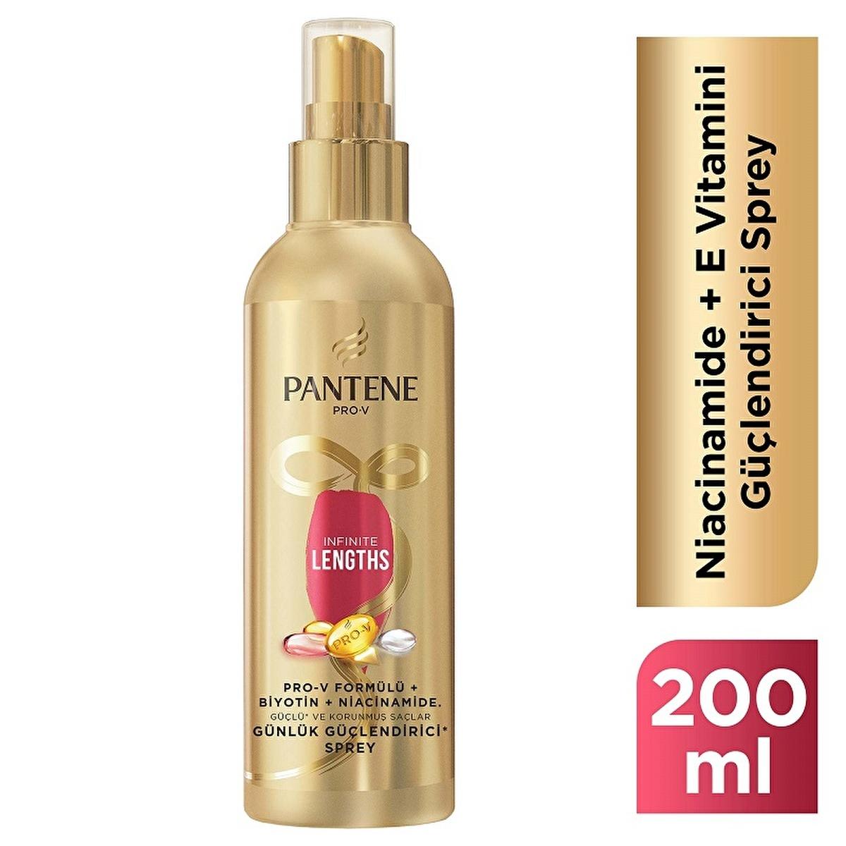 Pantene Infinite Lengths Biotin Hair Strengthening Spray - Leave-In Treatment for Damaged Hair Repair & Long Hair Care