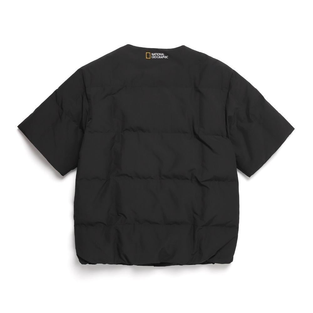 Riize 24Fw Heron Collection - U-Neck Lightweight Goose Down Short-Sleeved Jumper Carbon Black