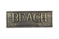 Rustic Gold Cast Iron Beach Sign 9""