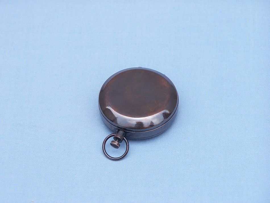 Antique Copper Scout's Push Button Compass 2""
