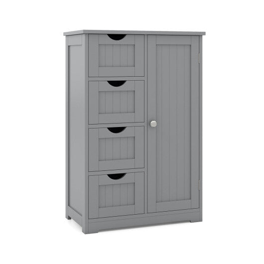 Standing Indoor Wooden Cabinet with 4 Drawers-Gray