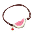 Watercolor Wood Watermelon Accented Stretch Bracelet