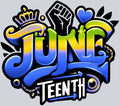 Juneteenth Graffiti Airbursh Blue And Yellow - STK03394 (DTF Transfers)
