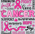 Breast Cancer Typography - STK01157 (DTF Transfers)