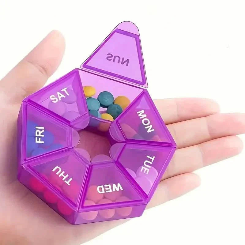 Weekly Rainbow Pill Box - 7-Grid Thickened Pill Storage Box
