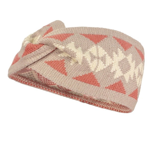 Western Knit Elastic Headband Ear Warmer Headwrap