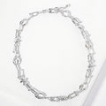 White Gold Dipped Abstract Industrial Chain Necklace