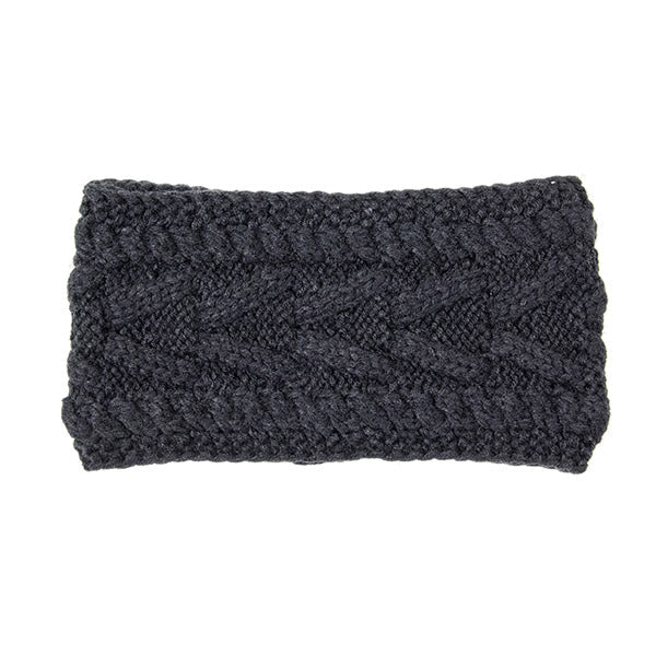 Wide Solid Cable Knit Earmuff Headband Ear Warmer