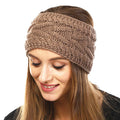 Wide Solid Cable Knit Earmuff Headband Ear Warmer