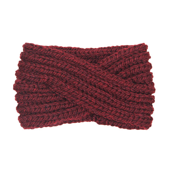 Wide Solid Twisted Soft Knit Earmuff Headband Ear Warmer