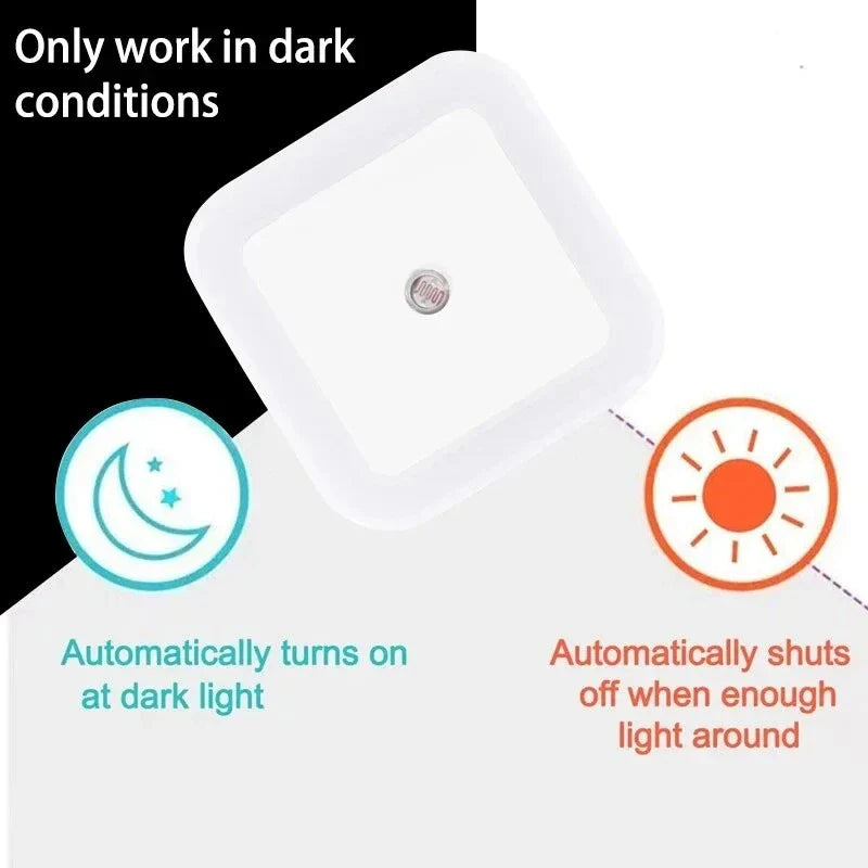 Wireless LED Night Light with EU Plug — Light Sensor Tricolor Nightlight for Kids Bedroom - PhishStones Products
