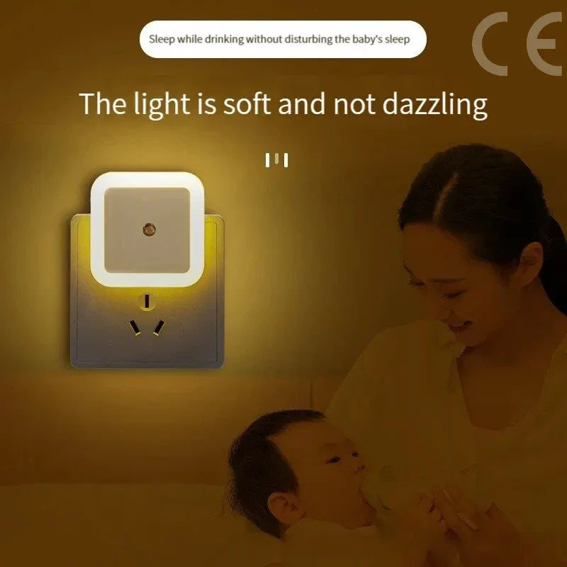 Wireless LED Night Light with EU Plug — Light Sensor Tricolor Nightlight for Kids Bedroom - PhishStones Products