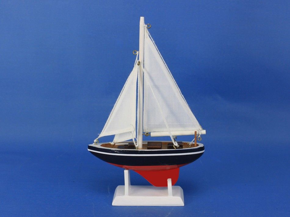 Wooden Endeavour Model Sailboat Decoration 9""
