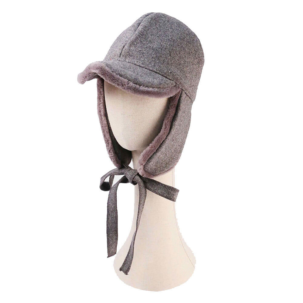 Wool Trapper Ribbon Closure Hat