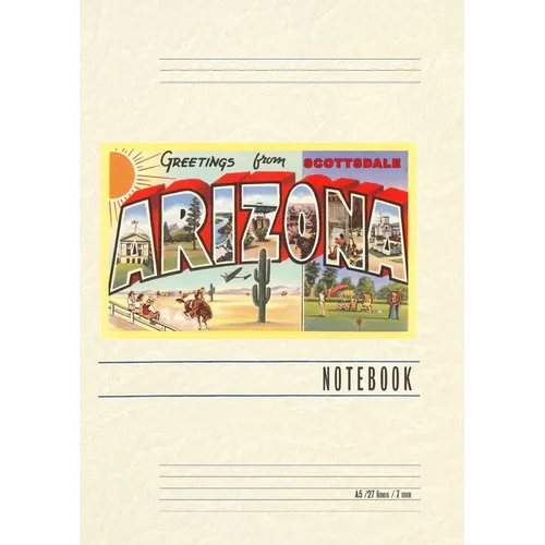 Vintage Lined Notebook Greetings from Scottsdale, Arizona - Paperback