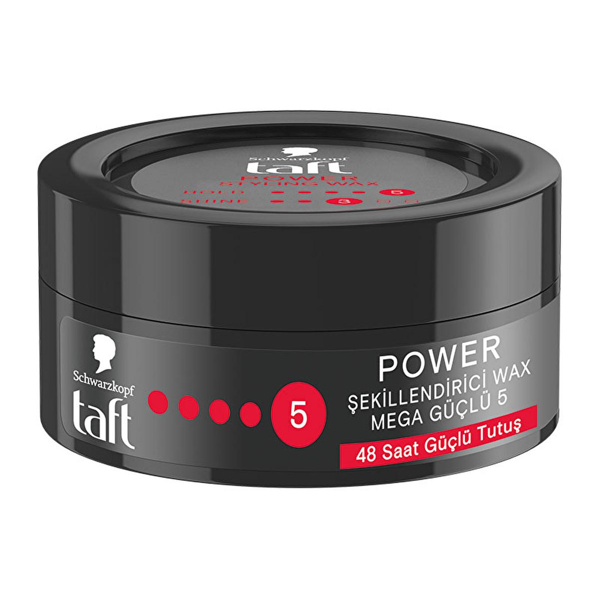 Taft Power: Caffeine Infused Hair Styling Wax - Mega Strong 48H Hold, Humidity & Wind Protection - Long Lasting Men's Hair Wax
