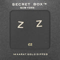 -Z- Secret Box 14K Gold Dipped Cubic Zirconia Initial Monogram Stud Earrings