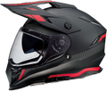 Z1R, Z1R Range Helmet - Uptake Black/Red, Small - Versatile Motorcycle Helmet with Drop-Down Sun Visor and Removable Lining
