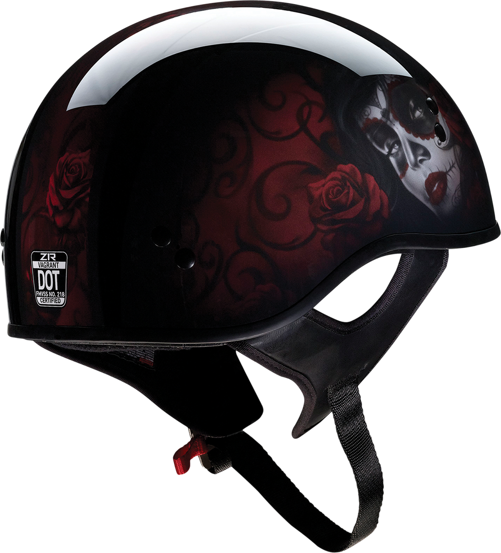 Z1R, Z1R Vagrant Helmet - Red Catrina, Black/Red, Large – Part Number 0103-1316