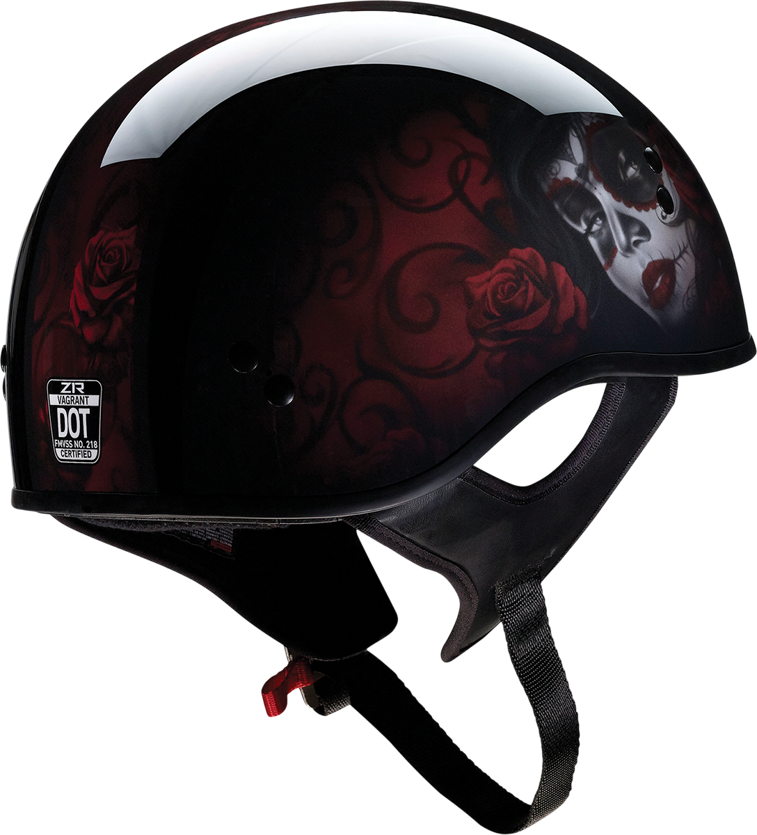 Z1R, Z1R Vagrant Helmet - Red Catrina, Black/Red, Large – Part Number 0103-1316