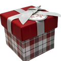 Gift Box Cube for Gift Cards - 3" x 3" - Snowflake Plaid