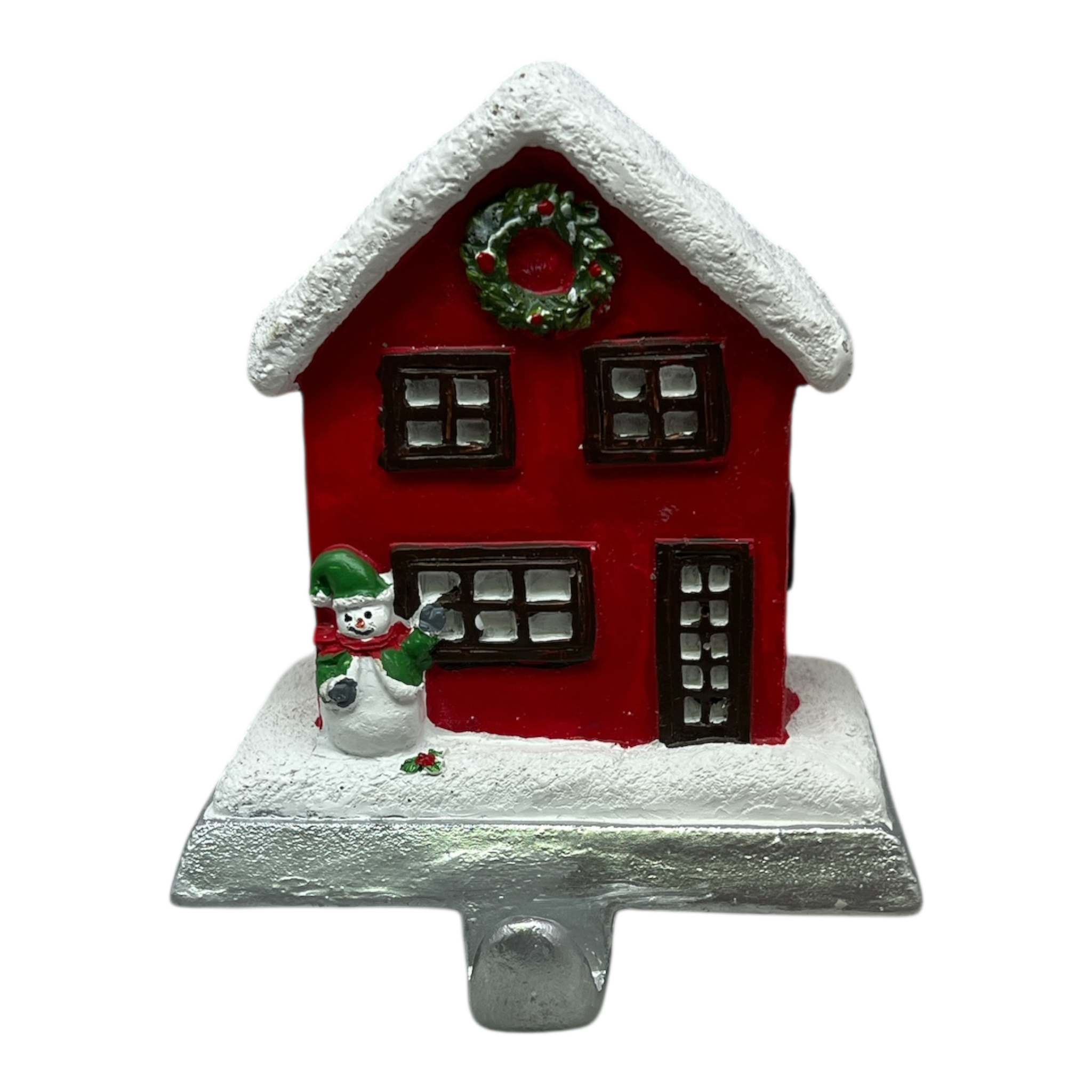 Snowman And  Holiday House Stocking Holder